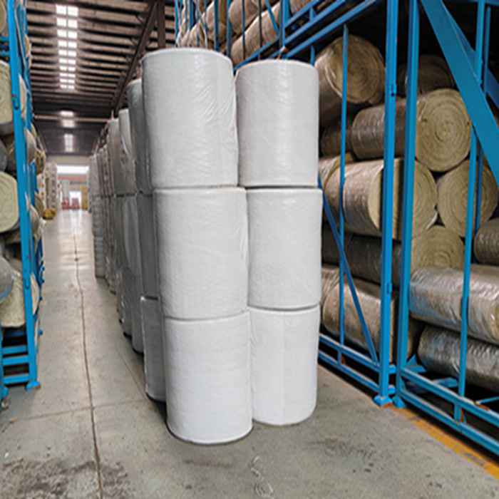 Stacked mineral wool insulation boards