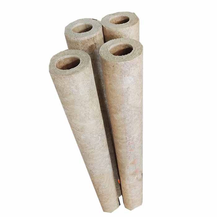 Four mineral wool pipe sections