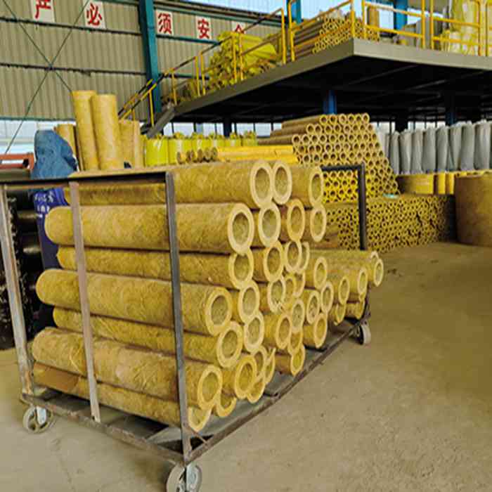 Stacked mineral wool pipe insulation